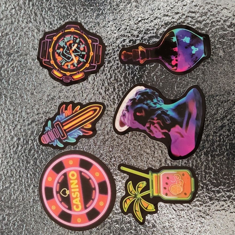 Stickers - Fun Colors Pack - Set of 6 - Bag #1 - NWOT